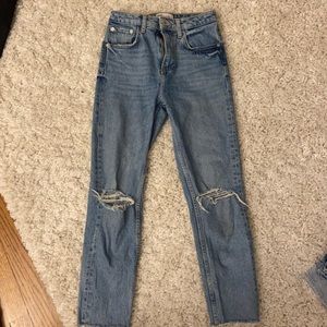 Zara straight leg cropped jeans
